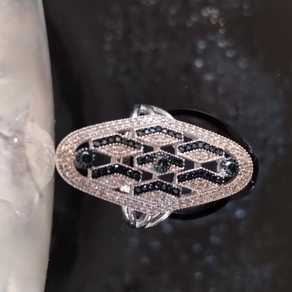 Rarities .5 White and Blue Diamond Sterling Ring